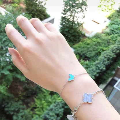 [⭐Reverie Jewels]BUTTERFLY TURQUOISE BUTTERFLY BRACELET SILVER