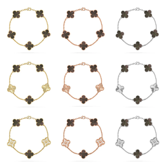 [⭐Reverie Jewels] CLOVER 5 MOTIF GRAY MOP BRACELET COLLECTION