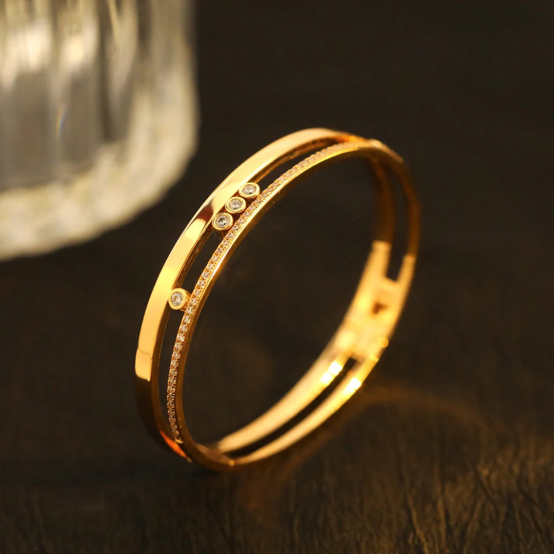 [⭐Reverie Jewels]Move Romane Diamond Bangle Bracelet