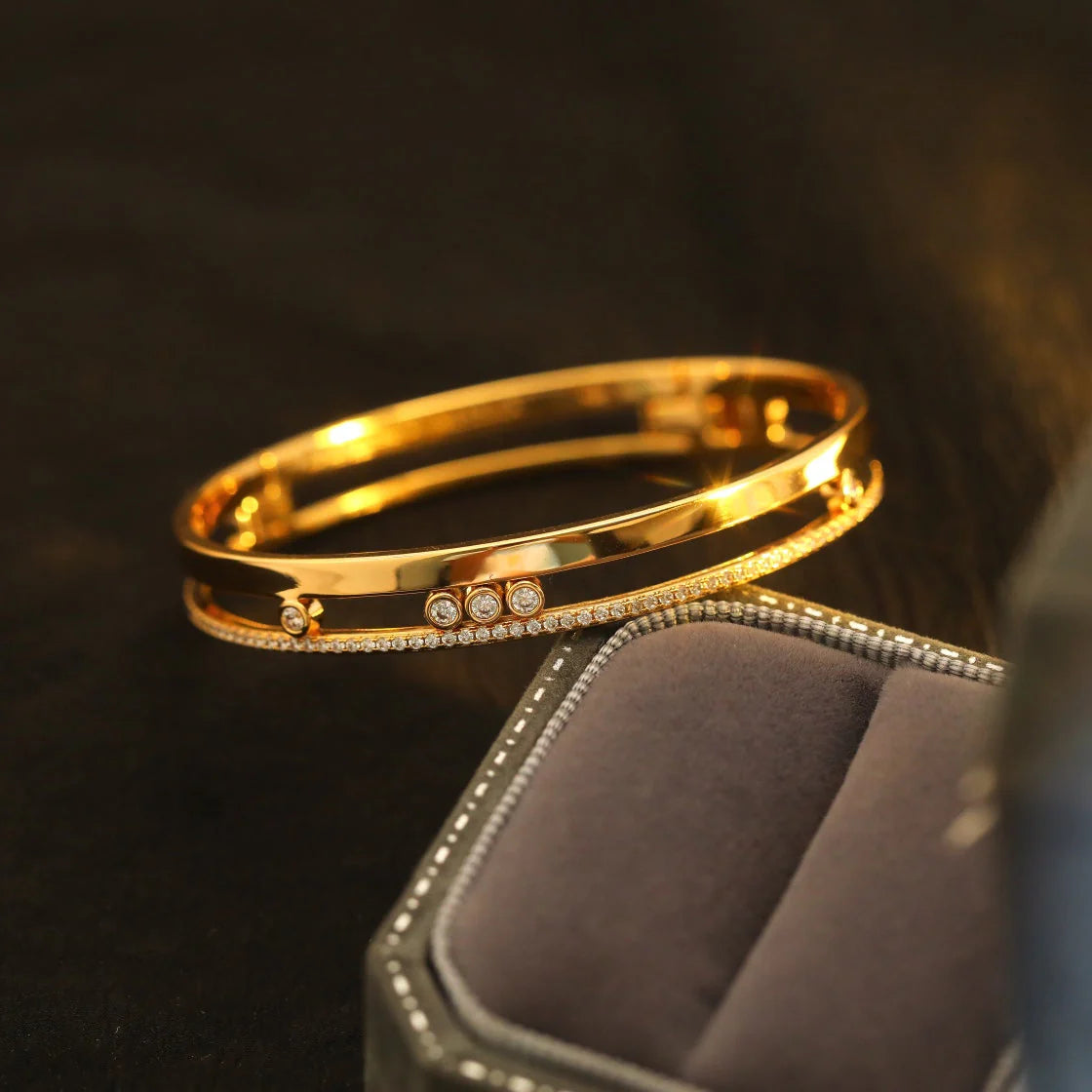 [⭐Reverie Jewels]Move Romane Diamond Bangle Bracelet