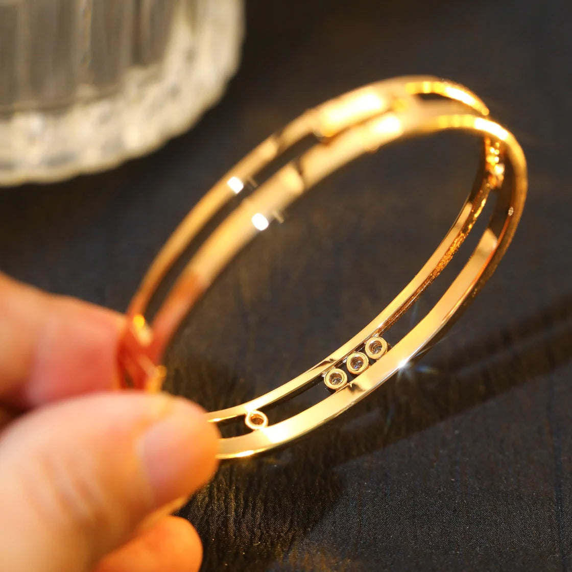 [⭐Reverie Jewels]Move Romane Diamond Bangle Bracelet