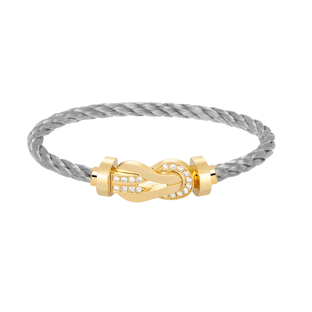 [⭐Reverie Jewels]CHANCE LARGE 8 FIGURE BUCKLE HALF DIAMOND BRACELET GOLD