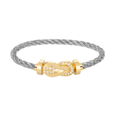 [⭐Reverie Jewels]CHANCE LARGE 8 FIGURE BUCKLE HALF DIAMOND BRACELET GOLD