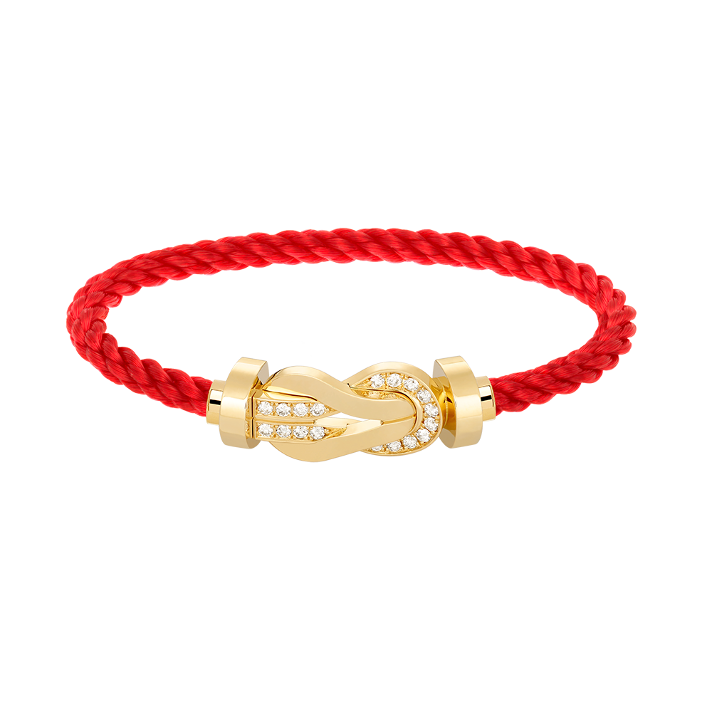 [⭐Reverie Jewels]CHANCE LARGE 8 FIGURE BUCKLE HALF DIAMOND BRACELET GOLD