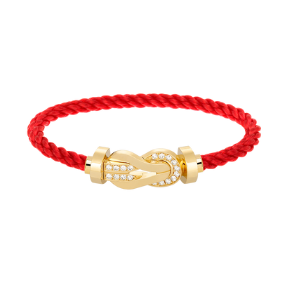[⭐Reverie Jewels]CHANCE LARGE 8 FIGURE BUCKLE HALF DIAMOND BRACELET GOLD