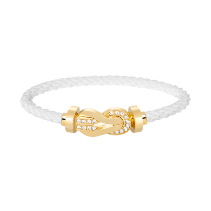 [⭐Reverie Jewels]CHANCE LARGE 8 FIGURE BUCKLE HALF DIAMOND BRACELET GOLD