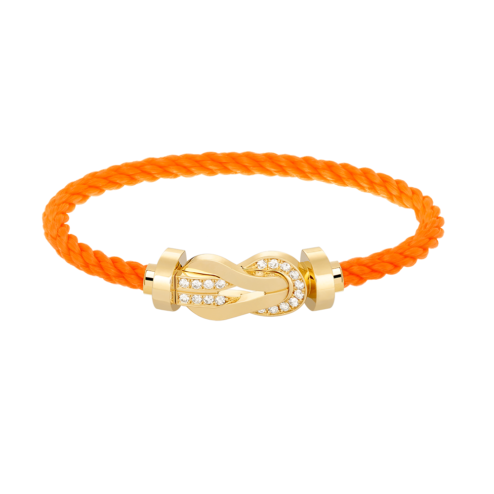 [⭐Reverie Jewels]CHANCE LARGE 8 FIGURE BUCKLE HALF DIAMOND BRACELET GOLD