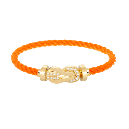[⭐Reverie Jewels]CHANCE LARGE 8 FIGURE BUCKLE HALF DIAMOND BRACELET GOLD