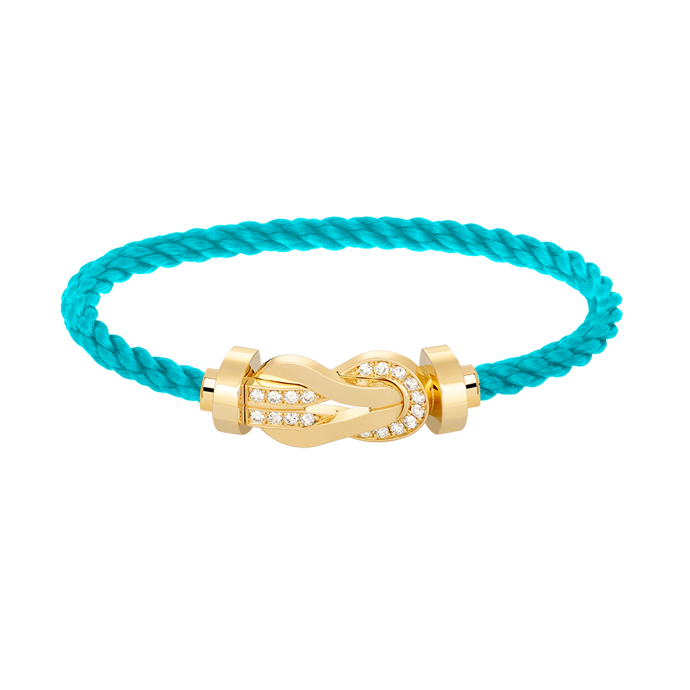 [⭐Reverie Jewels]CHANCE LARGE 8 FIGURE BUCKLE HALF DIAMOND BRACELET GOLD