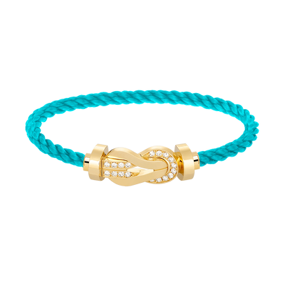 [⭐Reverie Jewels]CHANCE LARGE 8 FIGURE BUCKLE HALF DIAMOND BRACELET GOLD