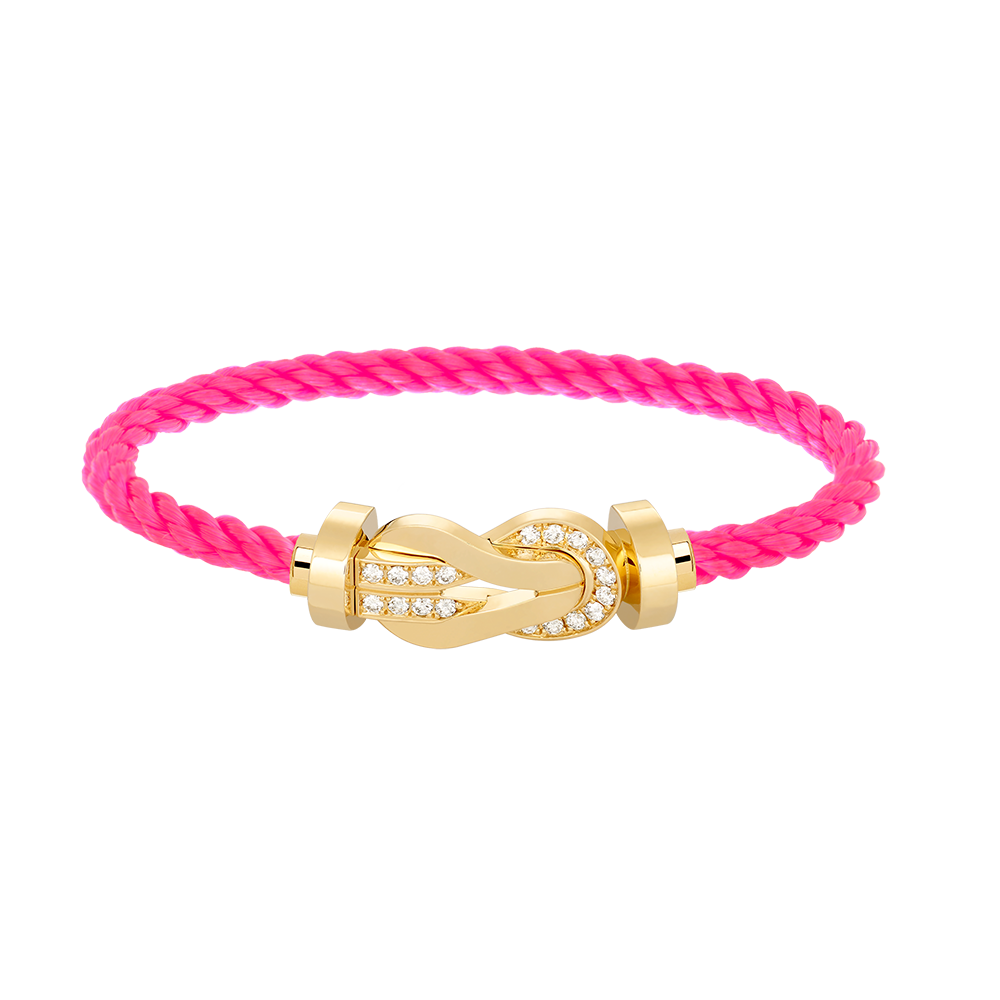 [⭐Reverie Jewels]CHANCE LARGE 8 FIGURE BUCKLE HALF DIAMOND BRACELET GOLD