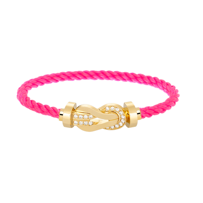 [⭐Reverie Jewels]CHANCE LARGE 8 FIGURE BUCKLE HALF DIAMOND BRACELET GOLD