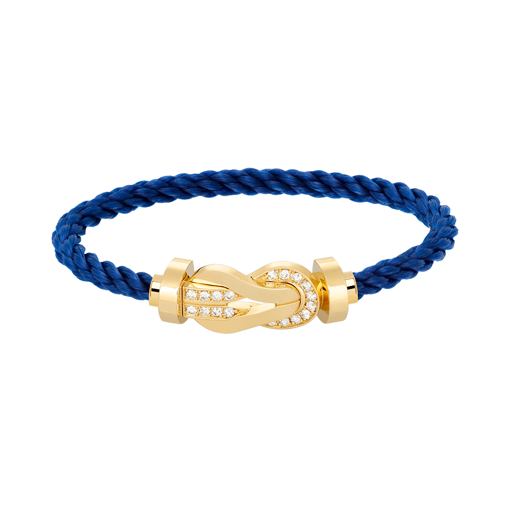 [⭐Reverie Jewels]CHANCE LARGE 8 FIGURE BUCKLE HALF DIAMOND BRACELET GOLD