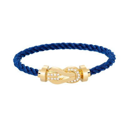[⭐Reverie Jewels]CHANCE LARGE 8 FIGURE BUCKLE HALF DIAMOND BRACELET GOLD