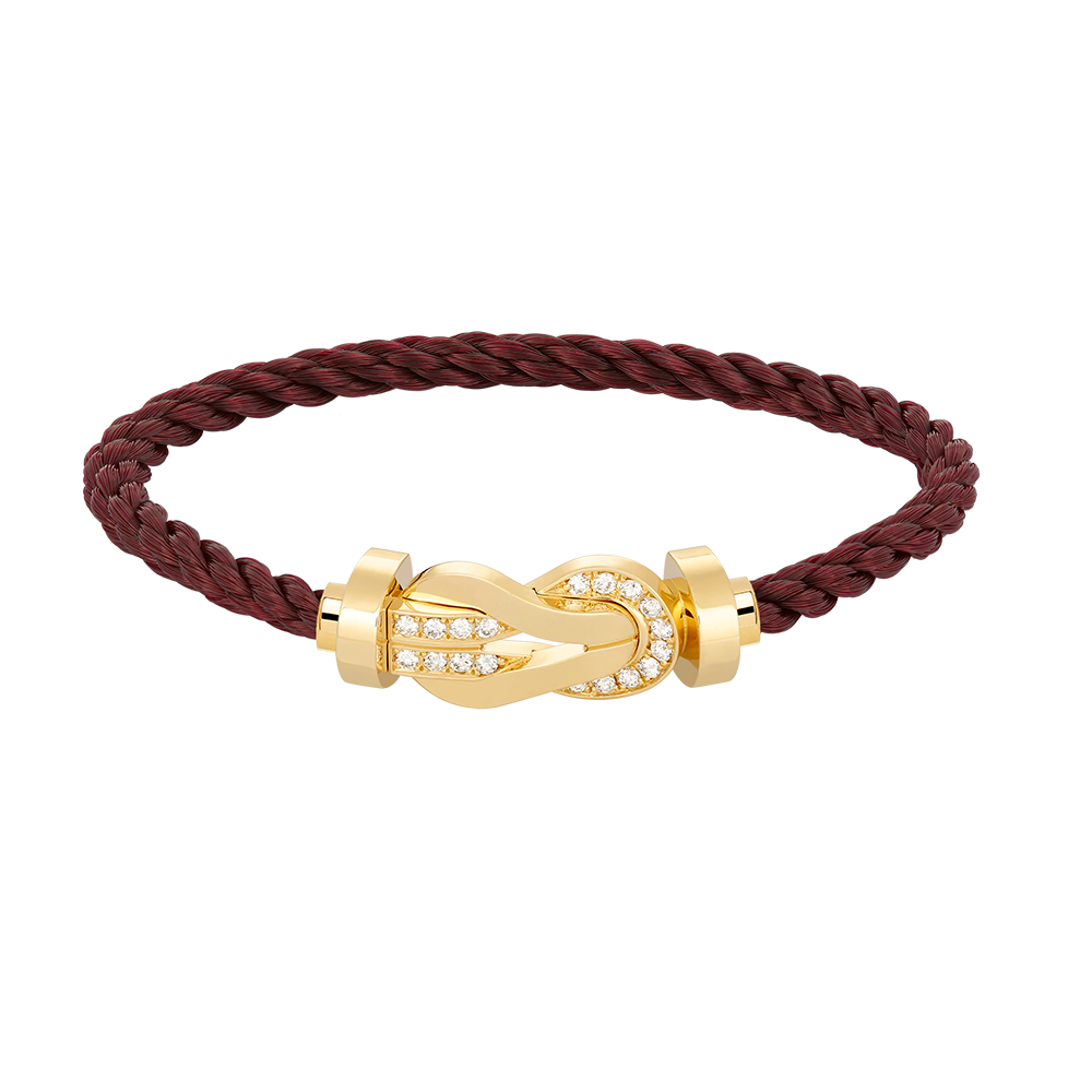 [⭐Reverie Jewels]CHANCE LARGE 8 FIGURE BUCKLE HALF DIAMOND BRACELET GOLD
