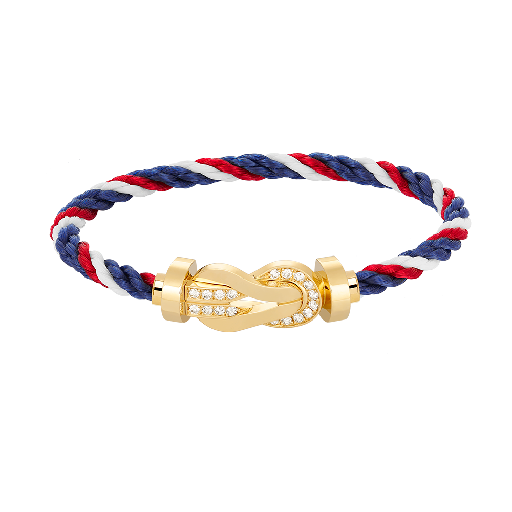 [⭐Reverie Jewels]CHANCE LARGE 8 FIGURE BUCKLE HALF DIAMOND BRACELET GOLD