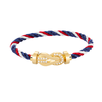 [⭐Reverie Jewels]CHANCE LARGE 8 FIGURE BUCKLE HALF DIAMOND BRACELET GOLD