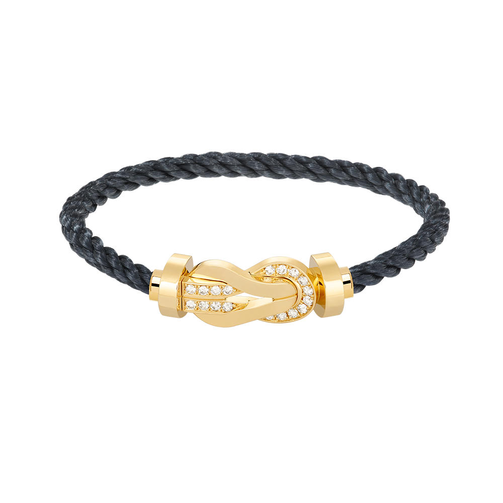 [⭐Reverie Jewels]CHANCE LARGE 8 FIGURE BUCKLE HALF DIAMOND BRACELET GOLD