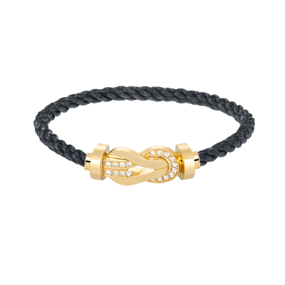 [⭐Reverie Jewels]CHANCE LARGE 8 FIGURE BUCKLE HALF DIAMOND BRACELET GOLD