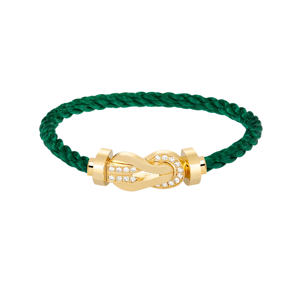 [⭐Reverie Jewels]CHANCE LARGE 8 FIGURE BUCKLE HALF DIAMOND BRACELET GOLD