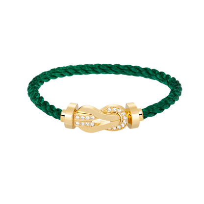 [⭐Reverie Jewels]CHANCE LARGE 8 FIGURE BUCKLE HALF DIAMOND BRACELET GOLD