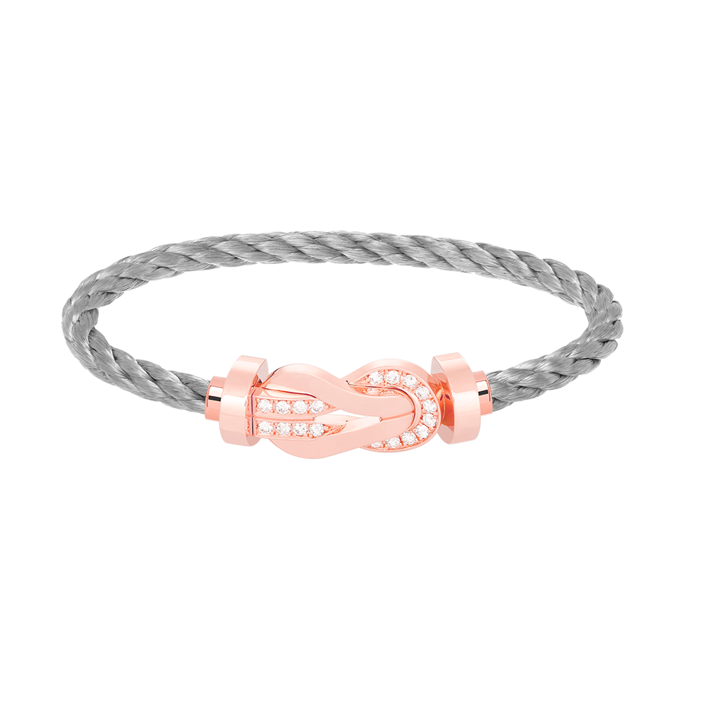 [⭐Reverie Jewels]CHANCE LARGE 8 FIGURE BUCKLE HALF DIAMOND BRACELET ROSE GOLD