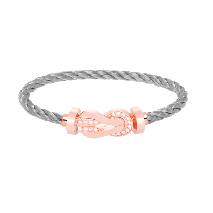 [⭐Reverie Jewels]CHANCE LARGE 8 FIGURE BUCKLE HALF DIAMOND BRACELET ROSE GOLD