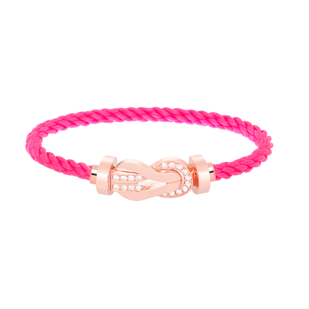 [⭐Reverie Jewels]CHANCE LARGE 8 FIGURE BUCKLE HALF DIAMOND BRACELET ROSE GOLD