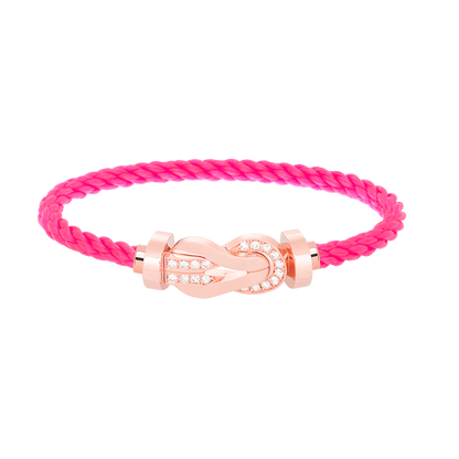 [⭐Reverie Jewels]CHANCE LARGE 8 FIGURE BUCKLE HALF DIAMOND BRACELET ROSE GOLD