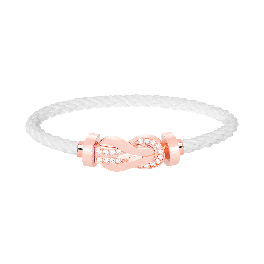 [⭐Reverie Jewels]CHANCE LARGE 8 FIGURE BUCKLE HALF DIAMOND BRACELET ROSE GOLD