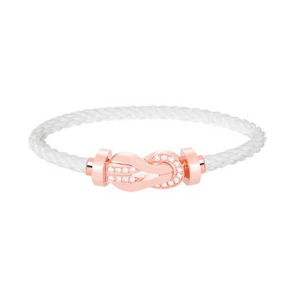 [⭐Reverie Jewels]CHANCE LARGE 8 FIGURE BUCKLE HALF DIAMOND BRACELET ROSE GOLD