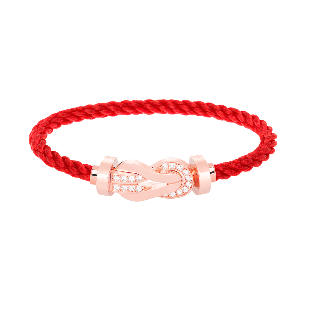[⭐Reverie Jewels]CHANCE LARGE 8 FIGURE BUCKLE HALF DIAMOND BRACELET ROSE GOLD