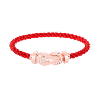 [⭐Reverie Jewels]CHANCE LARGE 8 FIGURE BUCKLE HALF DIAMOND BRACELET ROSE GOLD