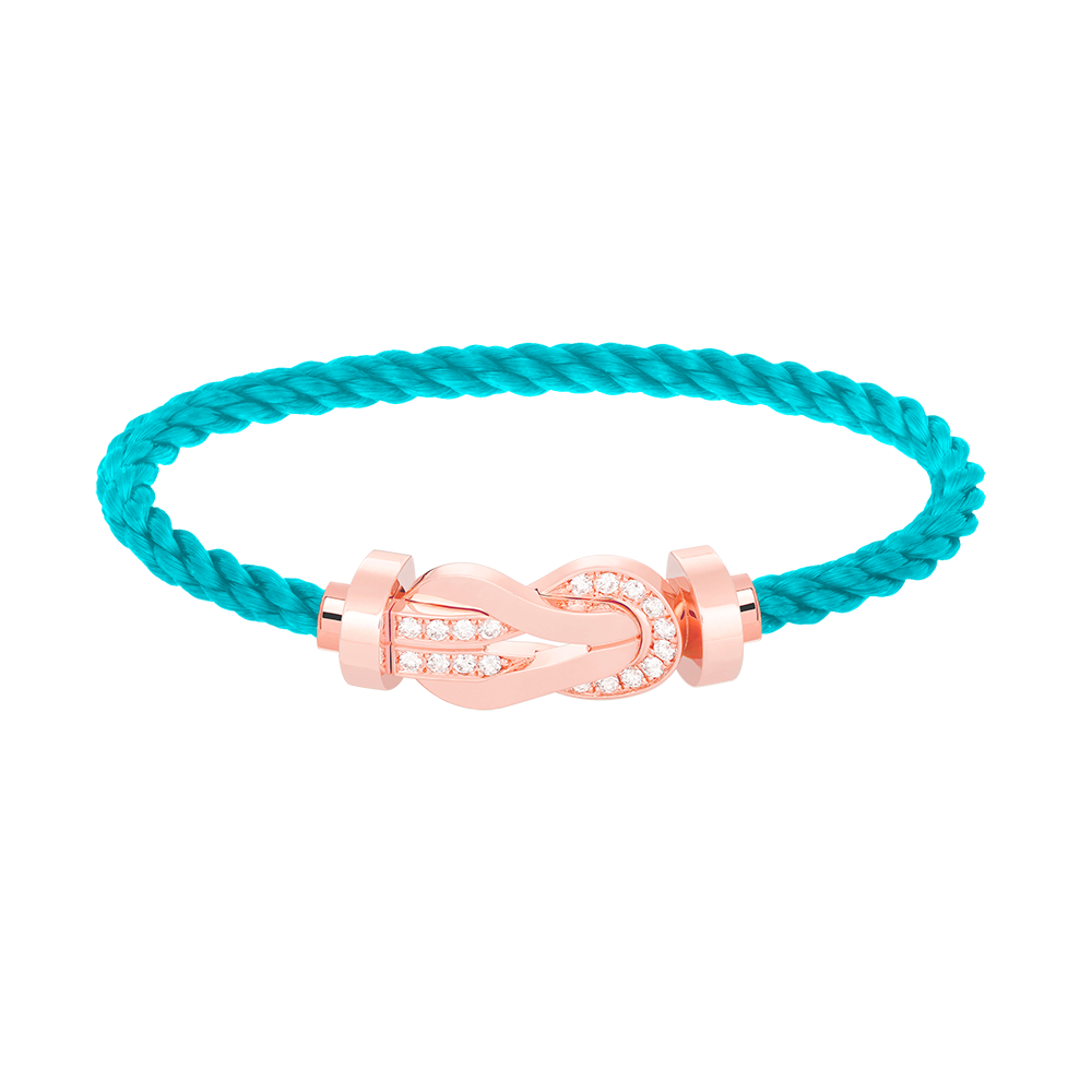[⭐Reverie Jewels]CHANCE LARGE 8 FIGURE BUCKLE HALF DIAMOND BRACELET ROSE GOLD