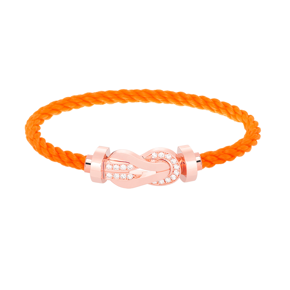 [⭐Reverie Jewels]CHANCE LARGE 8 FIGURE BUCKLE HALF DIAMOND BRACELET ROSE GOLD