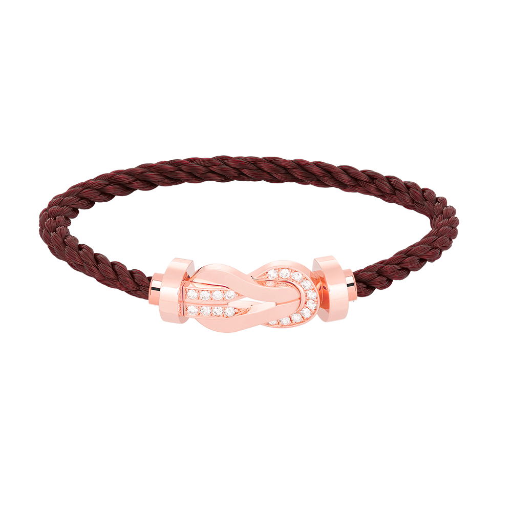 [⭐Reverie Jewels]CHANCE LARGE 8 FIGURE BUCKLE HALF DIAMOND BRACELET ROSE GOLD