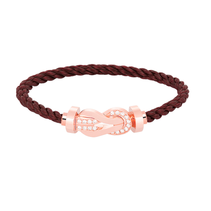 [⭐Reverie Jewels]CHANCE LARGE 8 FIGURE BUCKLE HALF DIAMOND BRACELET ROSE GOLD