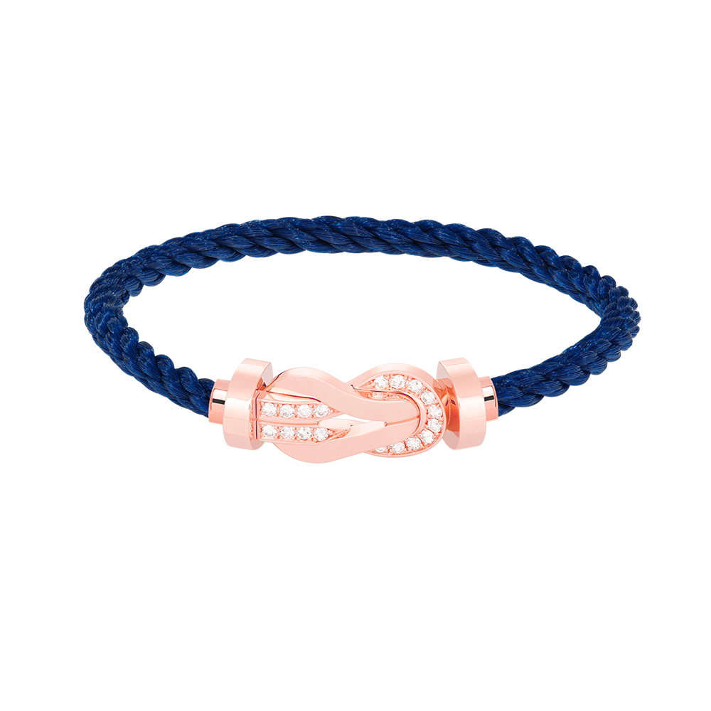 [⭐Reverie Jewels]CHANCE LARGE 8 FIGURE BUCKLE HALF DIAMOND BRACELET ROSE GOLD