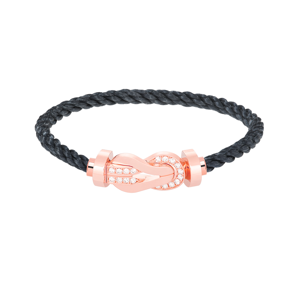 [⭐Reverie Jewels]CHANCE LARGE 8 FIGURE BUCKLE HALF DIAMOND BRACELET ROSE GOLD