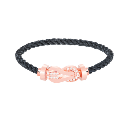 [⭐Reverie Jewels]CHANCE LARGE 8 FIGURE BUCKLE HALF DIAMOND BRACELET ROSE GOLD