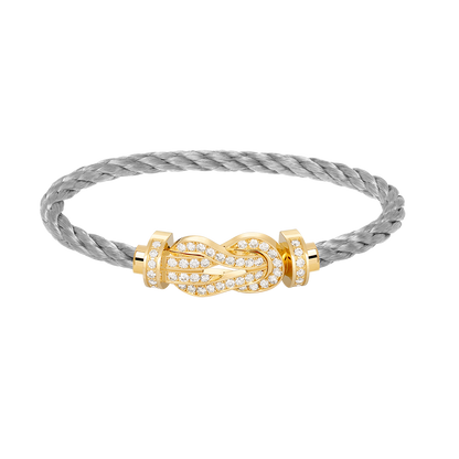 [⭐Reverie Jewels]CHANCE LARGE 8 FIGURE BUCKLE FULLDIAMOND BRACELET GOLD