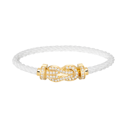 [⭐Reverie Jewels]CHANCE LARGE 8 FIGURE BUCKLE FULLDIAMOND BRACELET GOLD