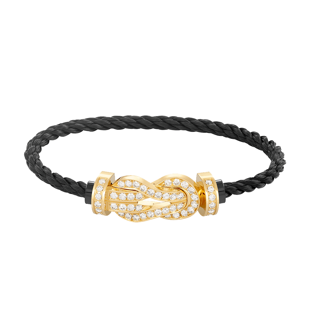 [⭐Reverie Jewels]CHANCE LARGE 8 FIGURE BUCKLE FULLDIAMOND BRACELET GOLD
