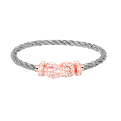 [⭐Reverie Jewels]CHANCE LARGE 8 FIGURE BUCKLE FULL DIAMOND BRACELET ROSE GOLD
