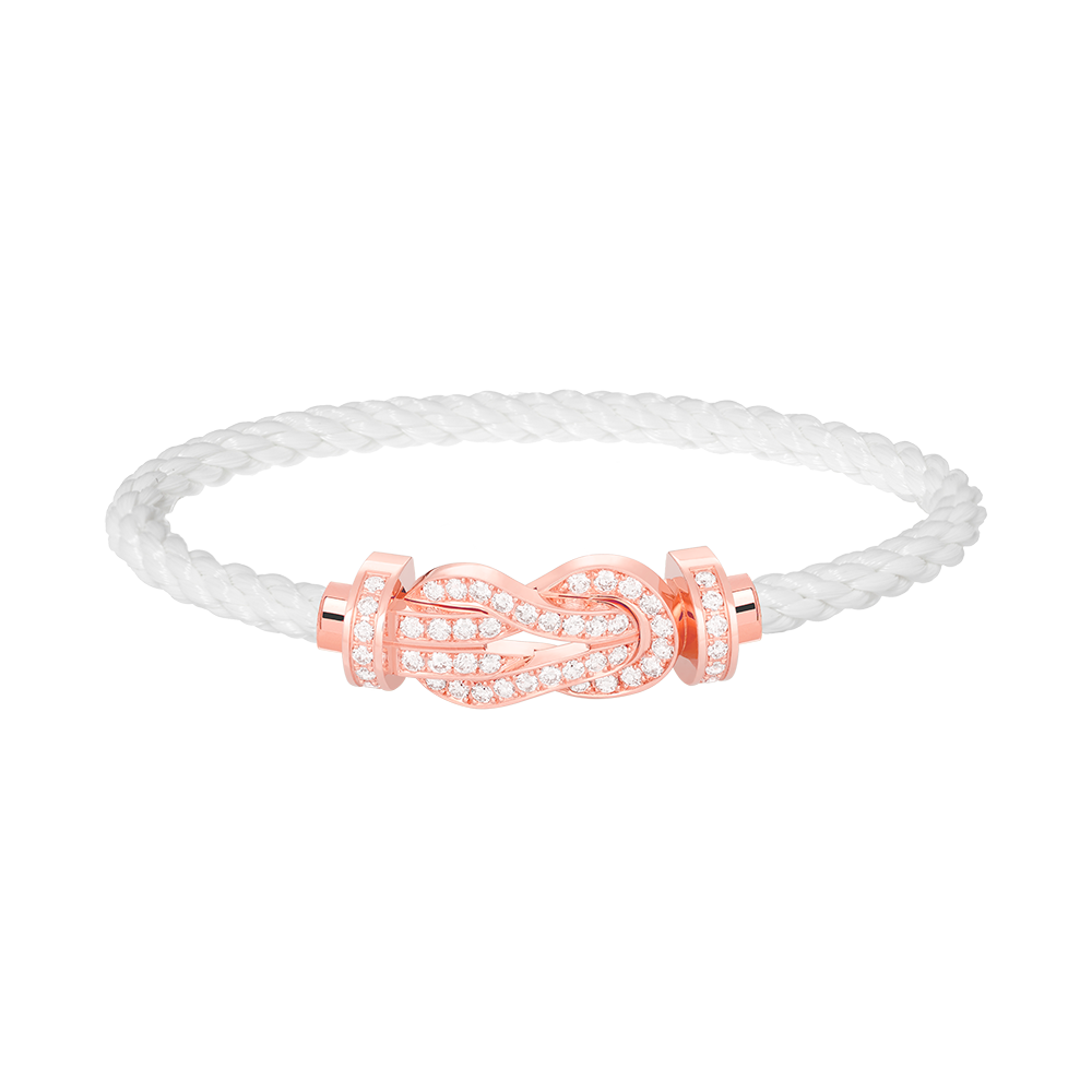 [⭐Reverie Jewels]CHANCE LARGE 8 FIGURE BUCKLE FULL DIAMOND BRACELET ROSE GOLD