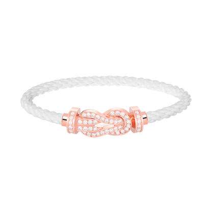 [⭐Reverie Jewels]CHANCE LARGE 8 FIGURE BUCKLE FULL DIAMOND BRACELET ROSE GOLD
