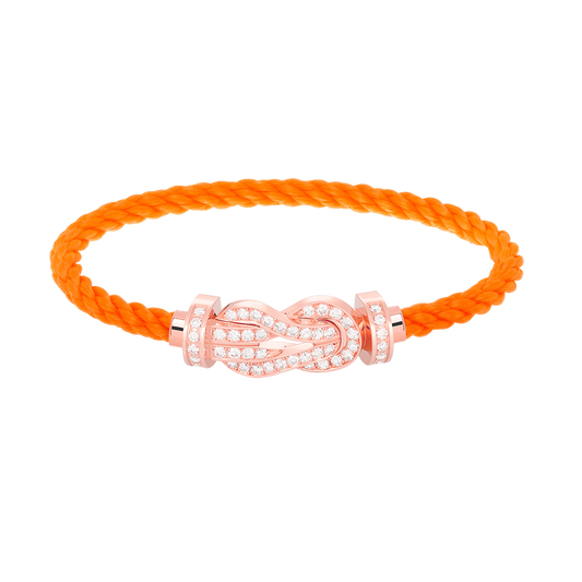 [⭐Reverie Jewels]CHANCE LARGE 8 FIGURE BUCKLE FULL DIAMOND BRACELET ROSE GOLD