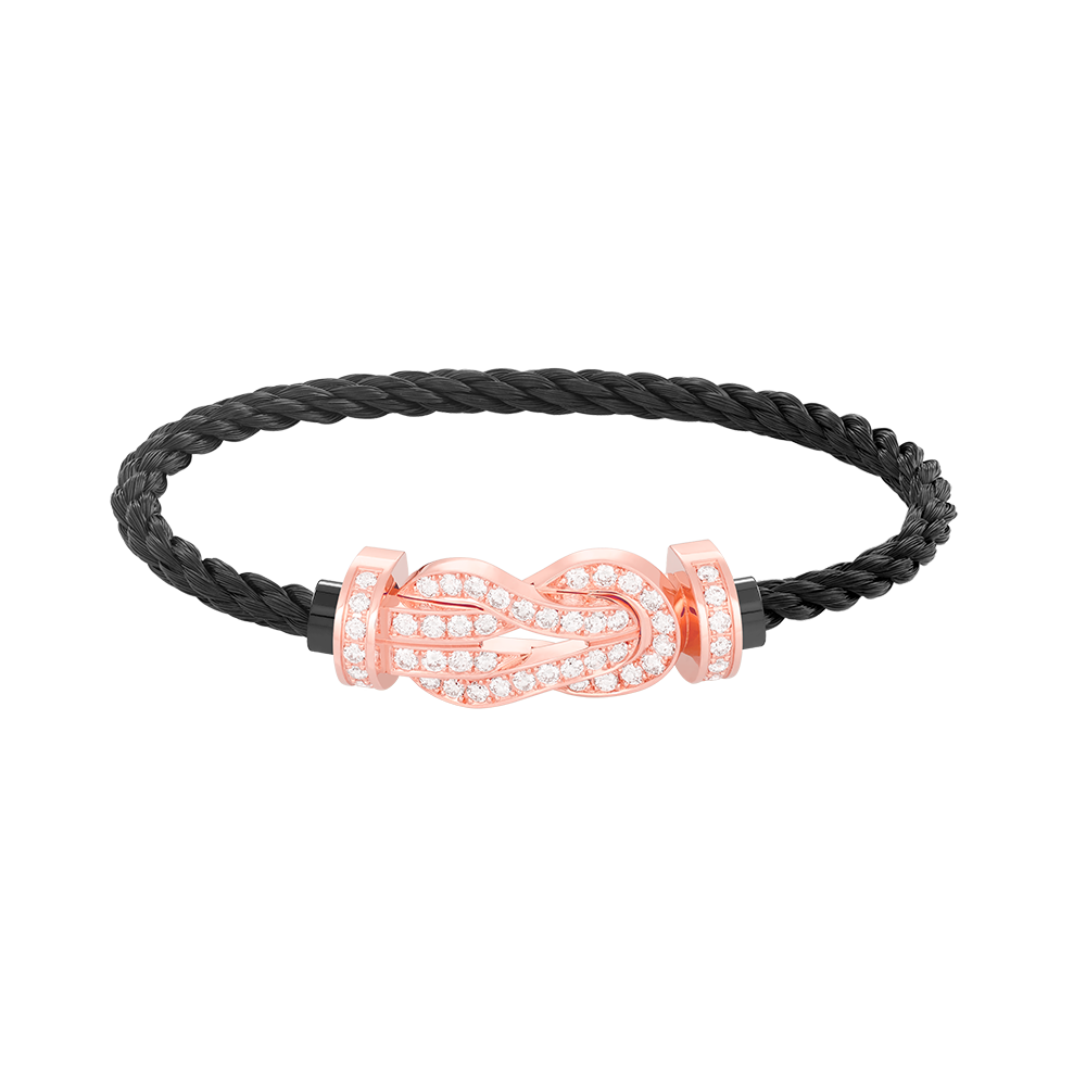 [⭐Reverie Jewels]CHANCE LARGE 8 FIGURE BUCKLE FULL DIAMOND BRACELET ROSE GOLD