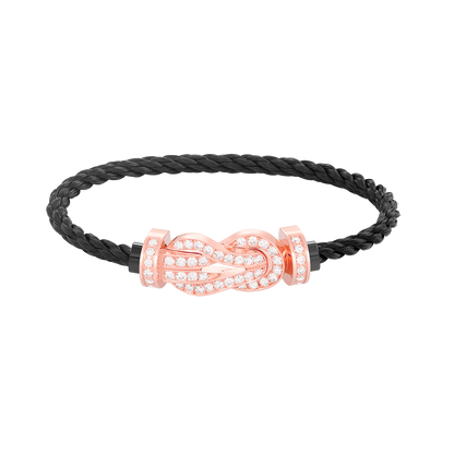 [⭐Reverie Jewels]CHANCE LARGE 8 FIGURE BUCKLE FULL DIAMOND BRACELET ROSE GOLD