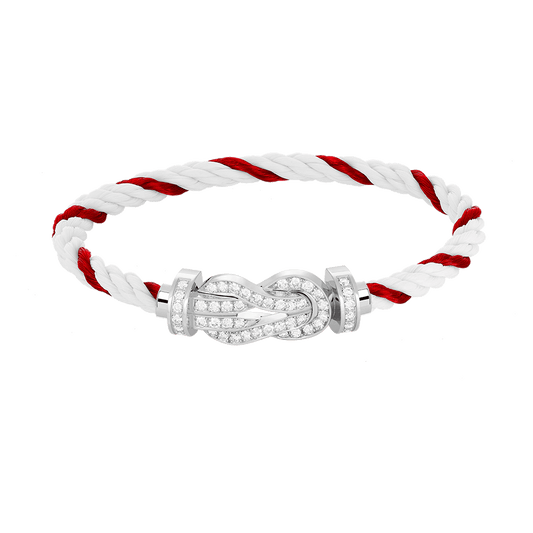 [⭐Reverie Jewels]CHANCE LARGE 8 FIGURE BUCKLE FULL DIAMOND BRACELET SILVER